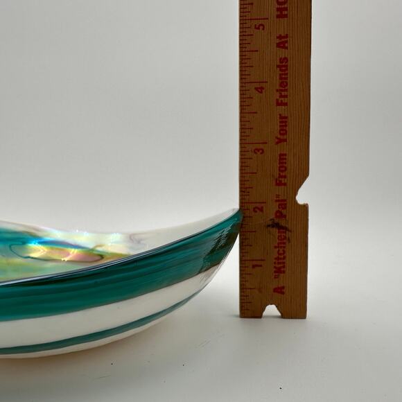 Murano Glass Dish Home Decor Opalescent Swirl - Picture 9 of 10